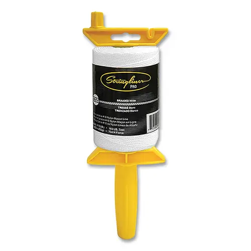 Stringliner 25453 PRO Mason's Line Reel, 500 ft Braided #18 Nylon with Reel, White