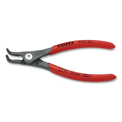 Knipex 4921A11 Precision Snap Ring Plier, 5-1/4 in, 90 degree Angled Tip, 25/64 in to 1 in