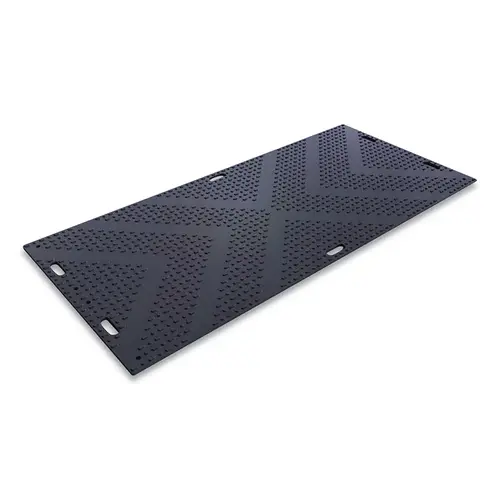 CHECKERS LIB48 LibertyMat /EuroMat  Ground Protection Mat, 0.5 in Thick x 4 ft W x 8 ft L, Hand Holes, Black