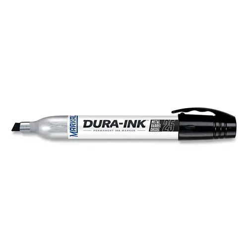 DURA-INK  25 Permanent Ink Marker, Black, 1/8 in to 1/4 in Tip, Chisel