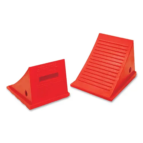 CHECKERS UC15004.5P General Purpose Utility Wheel Chock, 50000 lb Load Capacity, 32 in to 46 in Tires, Orange, Includes 48 in Rope