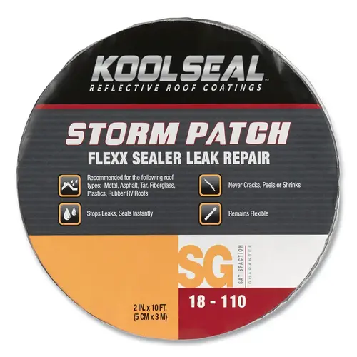 KOOL SEAL KS001811099 Storm Patch  Flexx Sealer Leak Repair Tape, 2 in x 10 ft, Gray - pack of 16