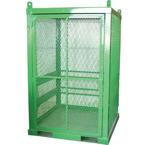 SAFTCART STS20 Storage Series Cylinder Cage, Locking Door, (20) Hi-Pressure Cylinders Green