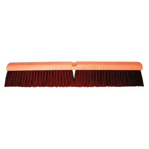 MAGNOLIA BRUSH 2224 Garage Floor Brush, 24 in Hardwood Block, 3 in Trim L, Coarse Brown Plastic