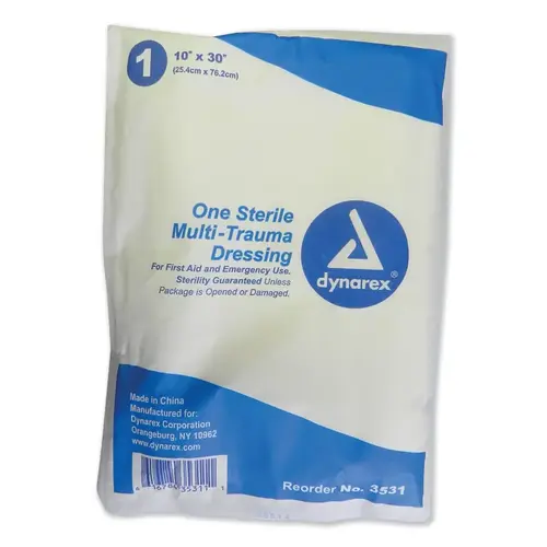 Multi-Trauma Dressing, 10 in x 30 in, Trauma Pad, Guaze, 1/Box Beige - pack of 50