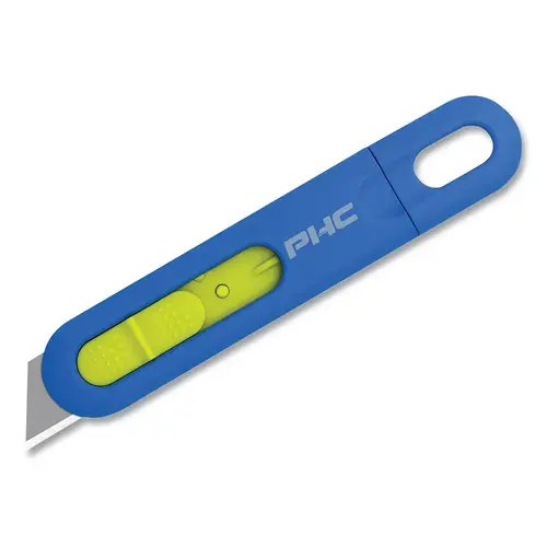 Pacific Handy Cutter E122064 Volo  Safety Knife, Disposable, Auto-Retract, Slide, Plastic, Blue/Green