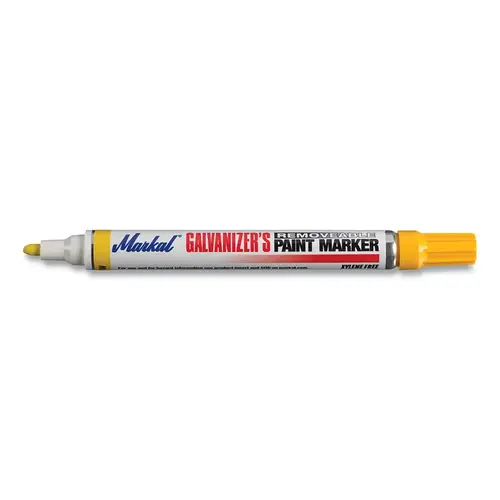LACO/MARKAL 28786 Galvanizer's Removable Paint Marker, Yellow, Medium Tip, Bullet - pack of 12