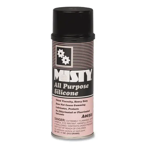 Misty 1002092 All-Purpose Silicone Spray Lubricant, 11 oz, Aerosol Can - pack of 12