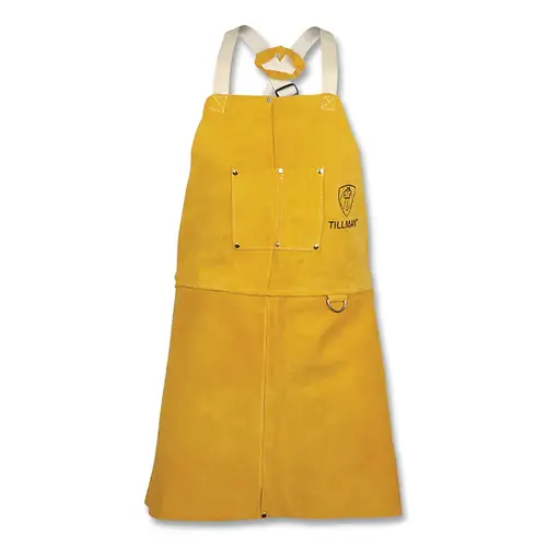 Cowhide Bench Apron, 5320, Two Chest Pockets, Cotton Crossed Back Straps, 24 in W x 28 in L, 30 in W Flare, Brown