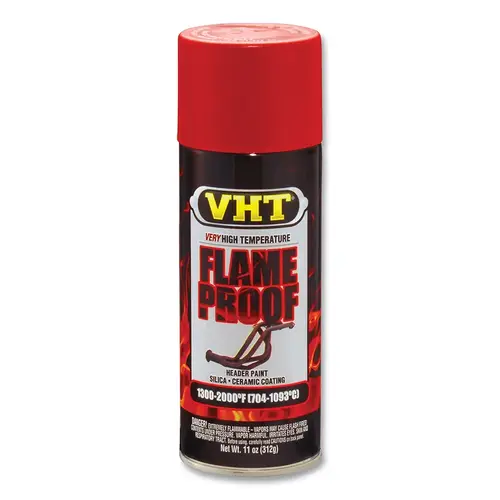 VHT ESP109000 FLAMEPROOF  Ceramic Coating, 11 oz, Aerosol Can, Flat Red - pack of 6