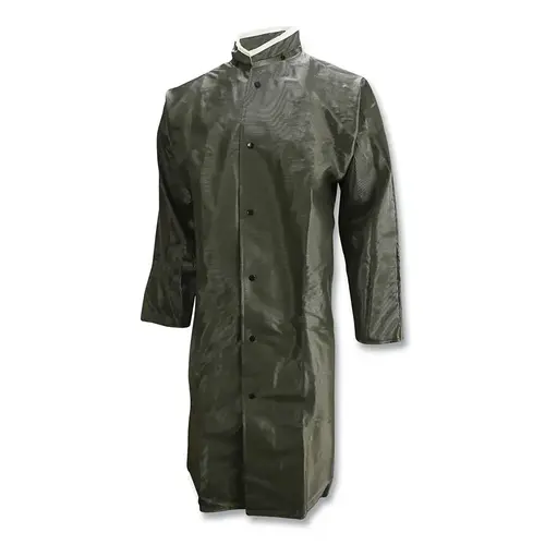 NEESE 56001-31-2-GRN-3X Dura Quilt 56 Series Detachable Hood Rain Coat, PVC/Polyester, Green, 48 in L, 3X-Large