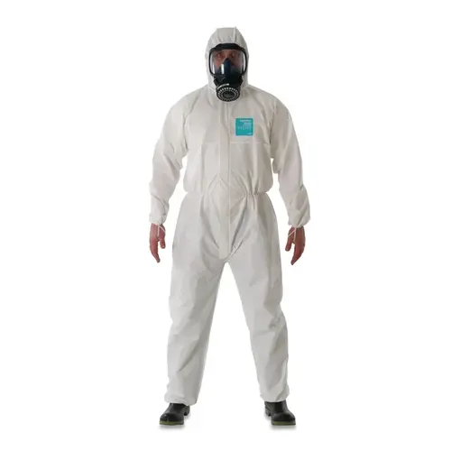 AlphaTec WH20-B-92-111-04 2000 Standard Bound Model 111 Coveralls, Hooded, Booted, White, Large - pack of 25