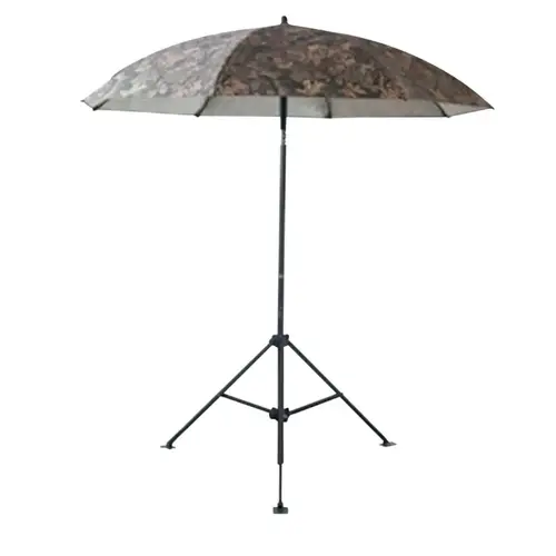 LAPCO UM7ACC Heavy-Duty Construction Umbrella, 7 ft, Camo (Black/Brown/Olive), Acrylic Coated Canvas, Includes Extension Pole/Case