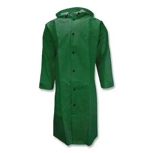 NEESE 56001-30-1-GRN-XL Dura Quilt 56 Series Hooded Rain Coat, PVC/Polyester, Green, 48 in L, X-Large