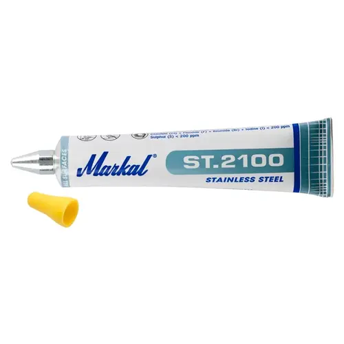 NISSEN BY MARKAL 97161 ST 2100 Tube Marker, Yellow, 1/8 in Tip, Metal Ball Tip - pack of 48