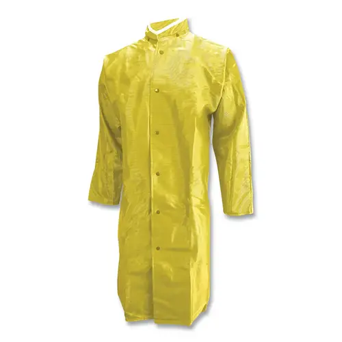 NEESE 56001311YELM Dura Quilt 56 Series Detachable Hood Rain Coat, PVC/Polyester, Yellow, 48 in L, Medium