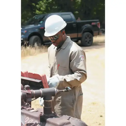 Stanco FRC681TNL 681 Full-Featured Contractor Style FR Coveralls, Tan, Large