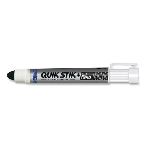 NISSEN BY MARKAL 28773 Quik Stik + Oily Surface Mini Solid Paint Marker, 5/16 in dia Medium Bullet, Black - pack of 12