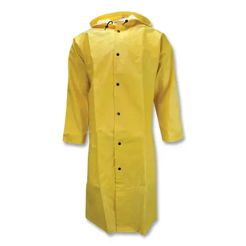 NEESE 56001-30-1-YEL-S Dura Quilt 56 Series Hooded Rain Coat, PVC/Polyester, Yellow, 48 in L, Small
