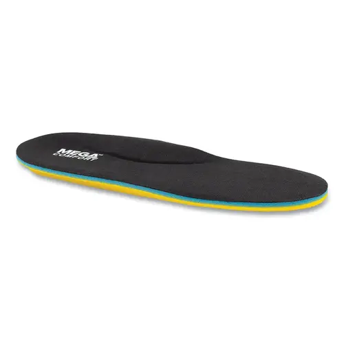 MegaComfort PAMPRM1415 Puncture Resistant Anti-Fatigue Insole, Men's 14 and 15, Dual-Layer Memory Foam, Black/Yellow - pack of 10