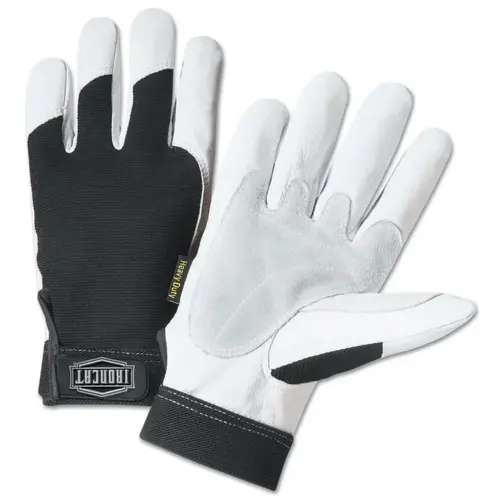 IRONCAT 86552/2XL Heavy Duty Goatskin Gloves, 2X-Large, White; Black, Elastic, Kevlar Pair