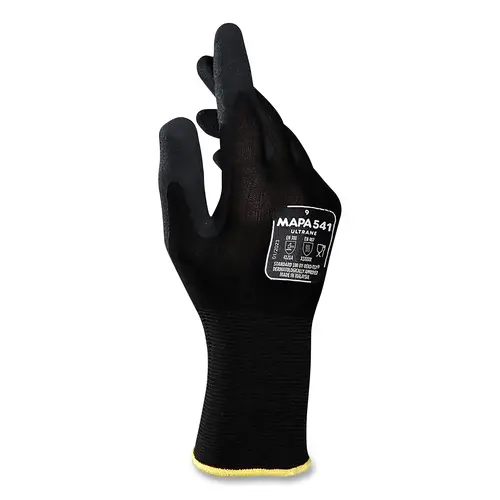 MAPA PROFESSIONAL 34541039 Ultrane 541 Nitrile Coated Gloves, Size 09, Black
