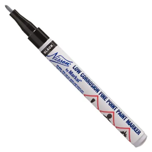 NISSEN BY MARKAL 28780 Low Corrosion Fine Point Paint Marker, Black, Plastic Nib - pack of 12