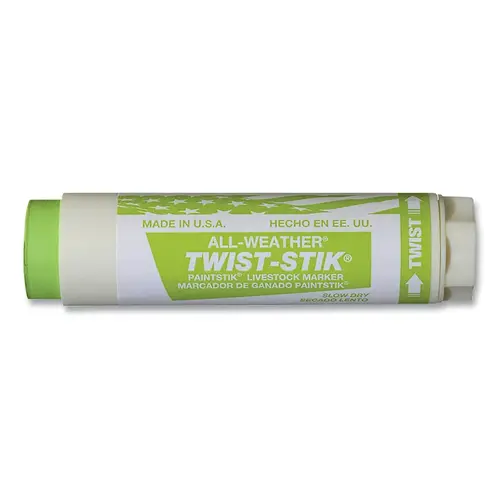 ALL-WEATHER 61076 Twist-Stik  Livestock Marker, 1.37 in dia, 4.75 in L, Fluorescent Green - pack of 12