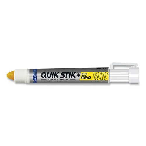NISSEN BY MARKAL 28771 Quik Stik + Oily Surface Mini Solid Paint Marker, 5/16 in dia Medium Bullet, Yellow - pack of 12