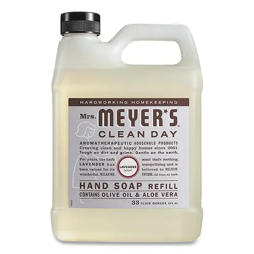 MRS MEYERS CLEAN DAY 651318 Hand Soap Refill, Lavender, 33 fl oz - pack of 6