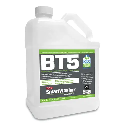 SMARTWASHER 1750987 BenchtopPRO  BT5 Ready to Use Degreasing Solution, 1 gal, Pail Clear - pack of 6