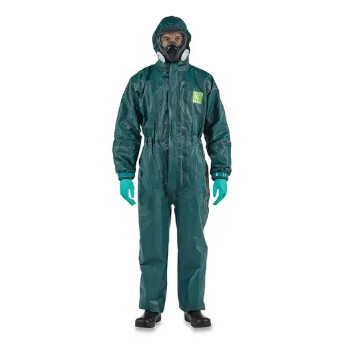 AlphaTec 68-4000-111-XL 4000 Ultrasonically Welded & Taped Model 111 Coverall, Green, X-Large