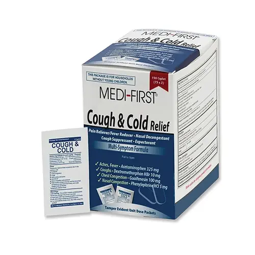 MEDI-FIRST 83536 Cough & Cold Relief Tablet, Unflavored