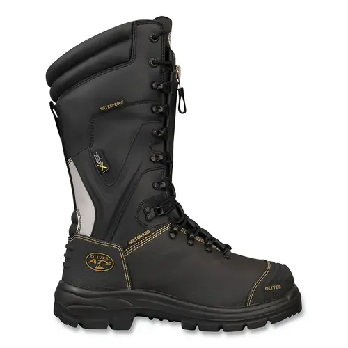 OLIVER BY HONEYWELL 65791-BLK-090 65 Series 10 in Lace-Up Steel Toe Boots, Men's 9, Leather, Black Pair