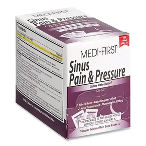 MEDI-FIRST 81933 Sinus Pain & Pressure Relief, Unflavored