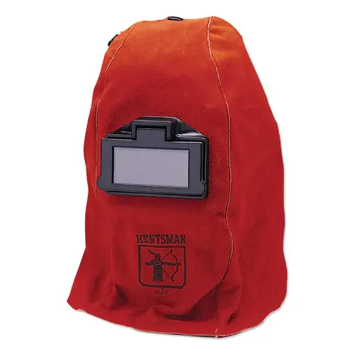HUNTSMAN 14531 WH20 860P Leather Welding Helmet, SH10, Red, 860P, 2 in W, 4-1/4 in L