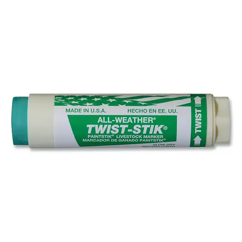 ALL-WEATHER 61066 Twist-Stik  Livestock Marker, 1.37 in dia, 4.75 in L, Green - pack of 12