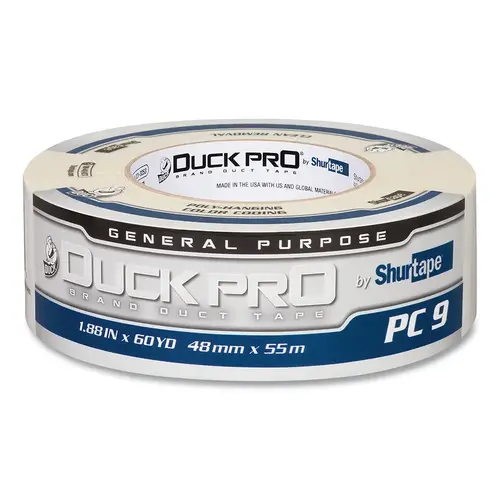 DUCK PRO SHURTAPE 105470 PC 009 Contractor Grade CoExtruded Duct Tape, 1.88 in x 60.1 yd, 9 mil, White - pack of 24