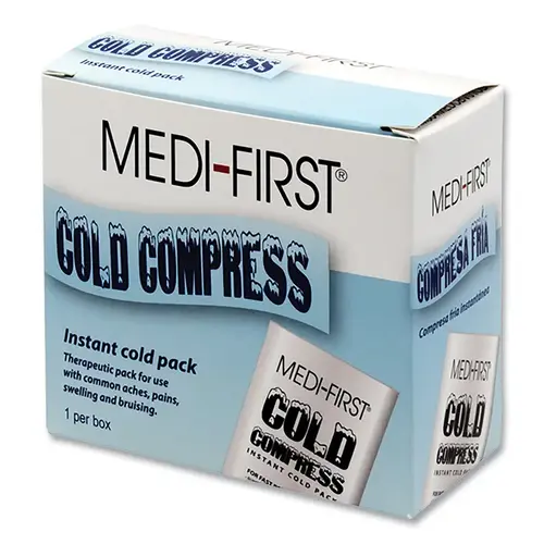 MEDI-FIRST 72401 Instant Cold Pack, 6 in L, 4 in W, Plastic, White - pack of 48