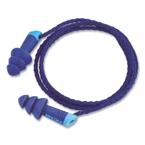 ALPHAS 6436 Alphas  Reusable Earplug, Vinyl, Blue, Metal Detectable - pack of 50