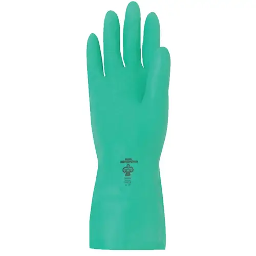 MAPA PROFESSIONAL 483428ZQK StanSolv AF-18 Gloves, Flat Cuff, Flocked Lined, Size 8, Green