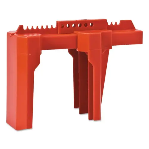 Brady BS08ARD 4-Legged Ball Valve Lockouts, 0.313 in Dia. Shackle, 4.44w x 12d x 8.66h, Red