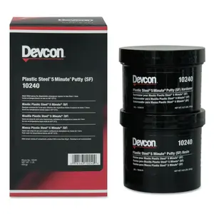 Devcon 10240 Plastic Steel  5 Minute  Putty (SF) Kit, 1 lb Dark Grey