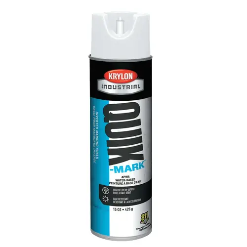 Krylon Industrial KWBC3505A Quik-Mark APWA Inverted Marking Chalks, 17 oz Aerosol Can, APWA White - pack of 12