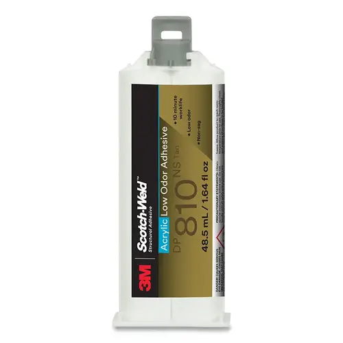 Scotch-Weld 63806008969 Scotch-Weld  Low Odor Acrylic Adhesive, DP810NS, 1.71 fl oz, Cartridge, Tan