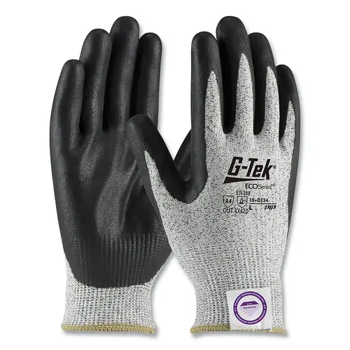 G-TEK 19D334/L ECO Series , D334, Dyneema  Diamond Blended 2.0, Nitrile Coated Foam Grip, Large, Salt and Pepper - pack of 12