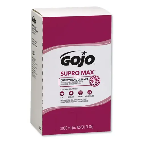 GOJO 728204 SUPRO MAX  Cherry Hand Cleaner, for PRO  TDX , Cherry, Bag-in-Box, 2,000 mL - pack of 4