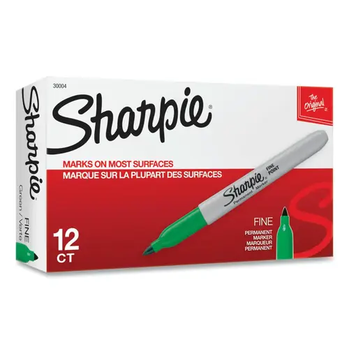 GREEN SHARPIE FINE POINT MARKER - pack of 12