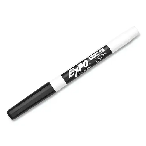 EXPO 86001 Low Odor Dry Erase Marker, Black, Fine Bullet - pack of 12