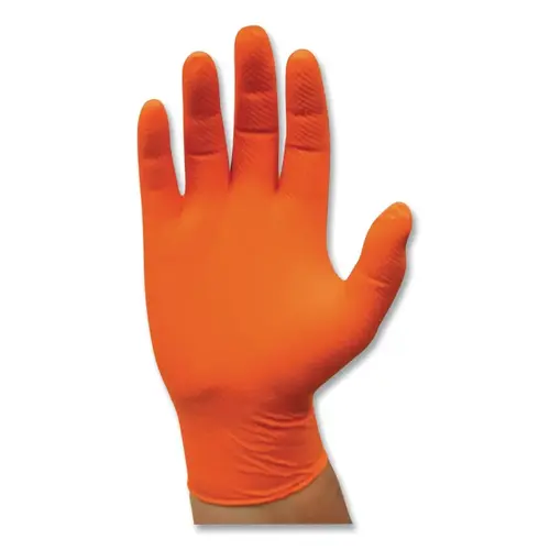 Ambi-Dex 2940/S 2940 Industrial Grade Powder-Free Nitrile Disposable Gloves, 7 mil, Small, Hi-Vis Orange - pack of 100
